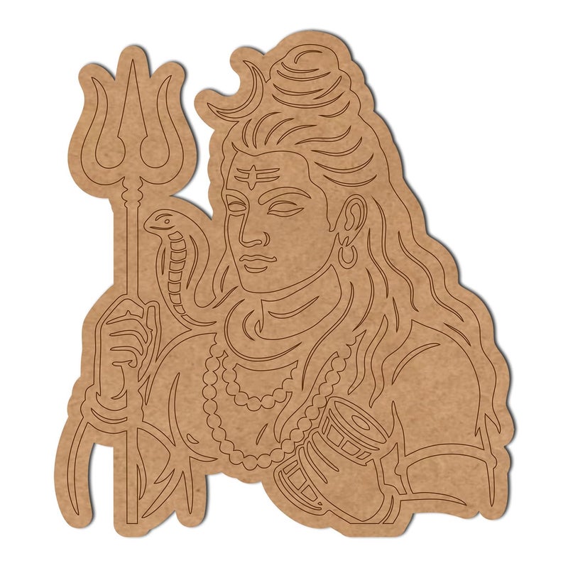 Wrapping Studio MDF Board for Lippan Art - Pre-Marked Lord Shiv Ji Design Cutouts for Craft, Painting, DIY Projects - Eco-Friendly MDF Wood, 12x9 inch, Ideal for Creative Gift Ideas - Image 3