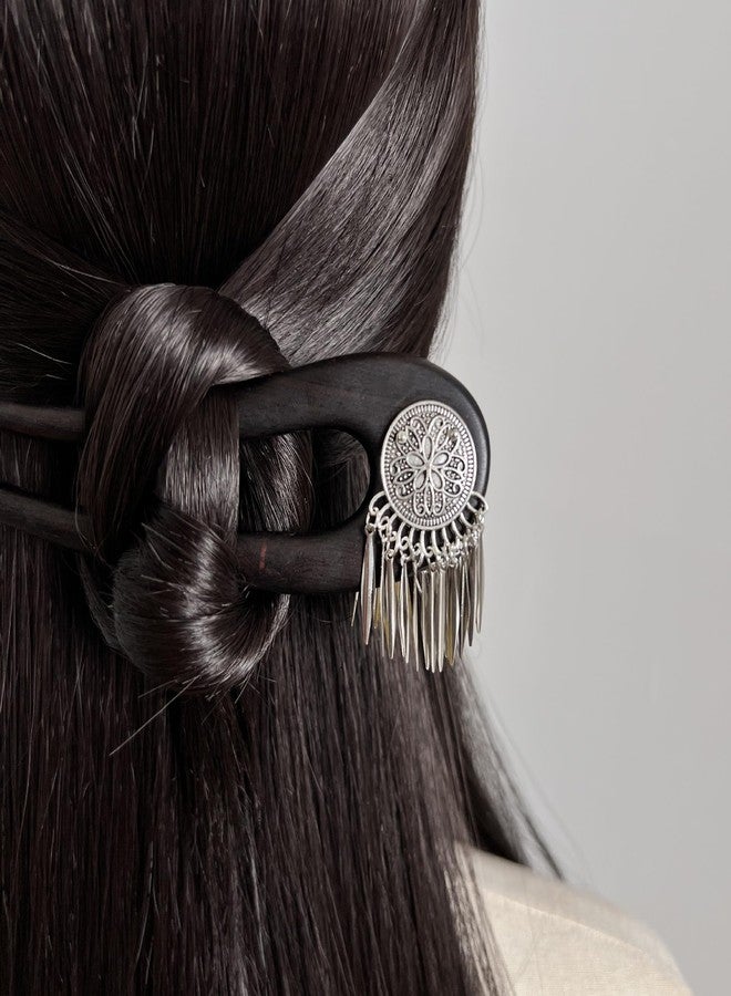 Melodio New Wooden Hairpin - Yinchuan Snowfall-Inspired Traditional Wood Hair Stick with Tassel, Elegant Updo Hair Accessories for Women, Festival & Wedding Hair Decor - Image 2