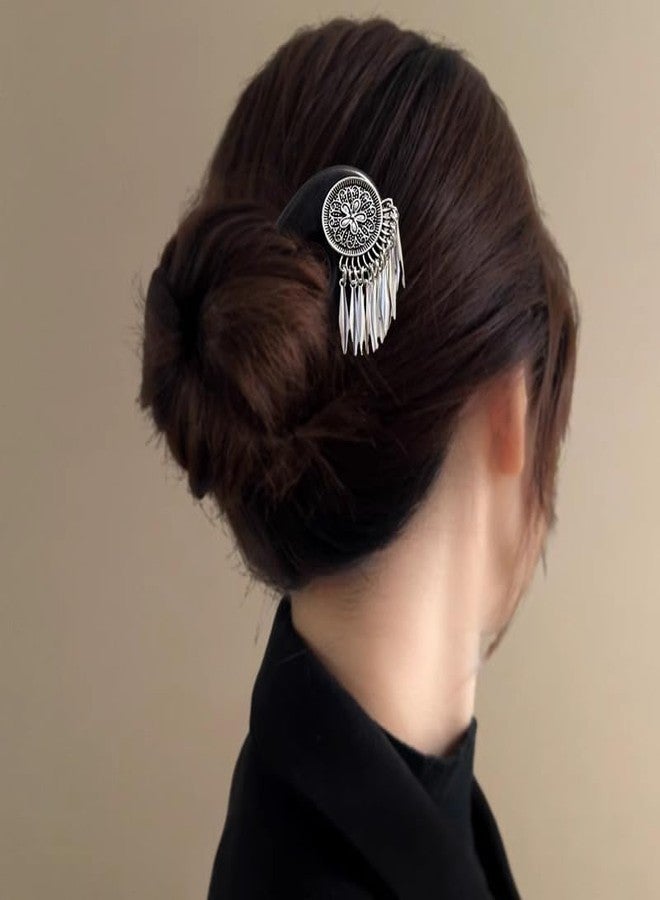 Melodio New Wooden Hairpin - Yinchuan Snowfall-Inspired Traditional Wood Hair Stick with Tassel, Elegant Updo Hair Accessories for Women, Festival & Wedding Hair Decor - Image 4