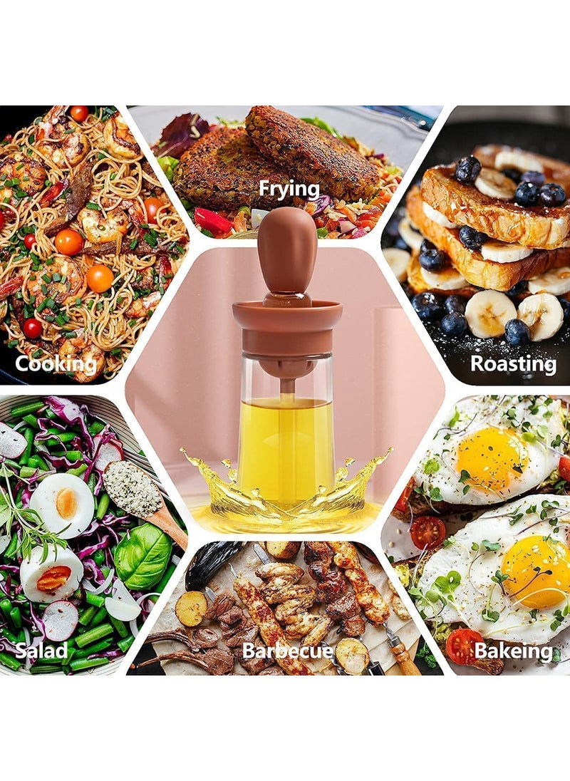 svk dream SVK Dream Olive Oil Bottle with Silicone Brush Dropper Oil Bottle Measuring Oil Dispenser, Sauce, Ketchup Container for Kitchen, Cooking, Frying, Baking, BBQ(Multi)  - Image 4