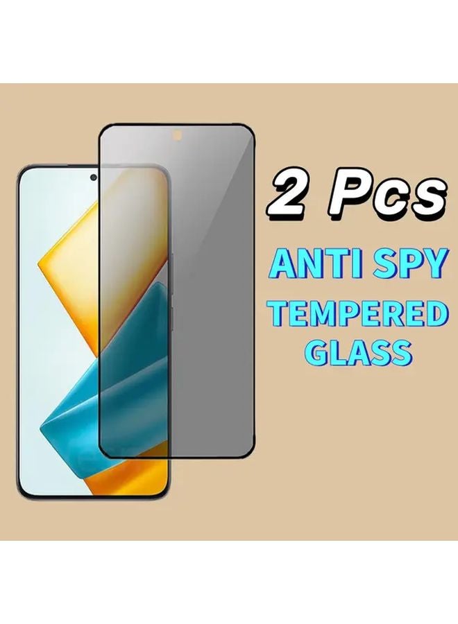 2pcs Privacy Tempered Glass Screen Protector For Honor X7c Anti Spy Smooth Surface - Image 1