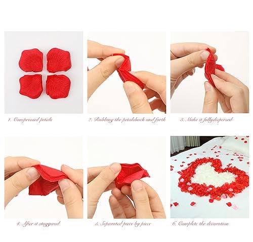 Pyrrhiax 1000Pieces Rose Petals, Artificial Flower Petals Fake Rose Petals for Romantic Night,Wedding,Proposal Anniversary Flower Decorations (Pink Gradient) - Image 3