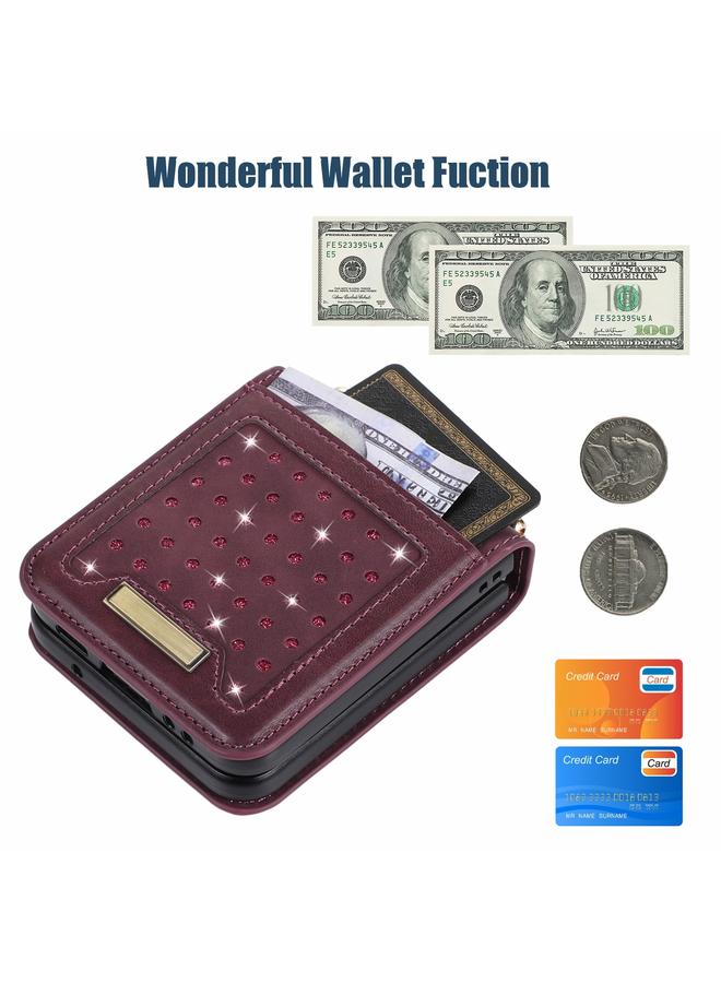 اس-توب جراب لهاتف Samsung Galaxy Z Flip4، جراب هاتف جلدي ثلاثي الطي بتقنية RFID مع حبل تعليق - Image 5