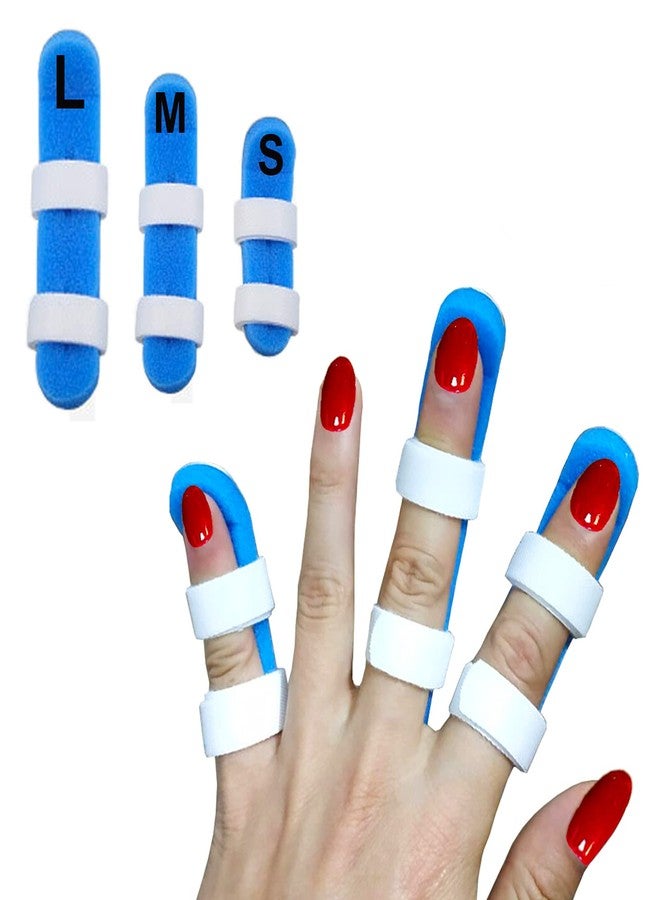 Mcvcoyh Finger Splints, 3-Size Pack Trigger Finger Brace Support, Mallet Finger Splints for Finger Broken, Sprains, Jammed, Fractured Fingers - Image 1