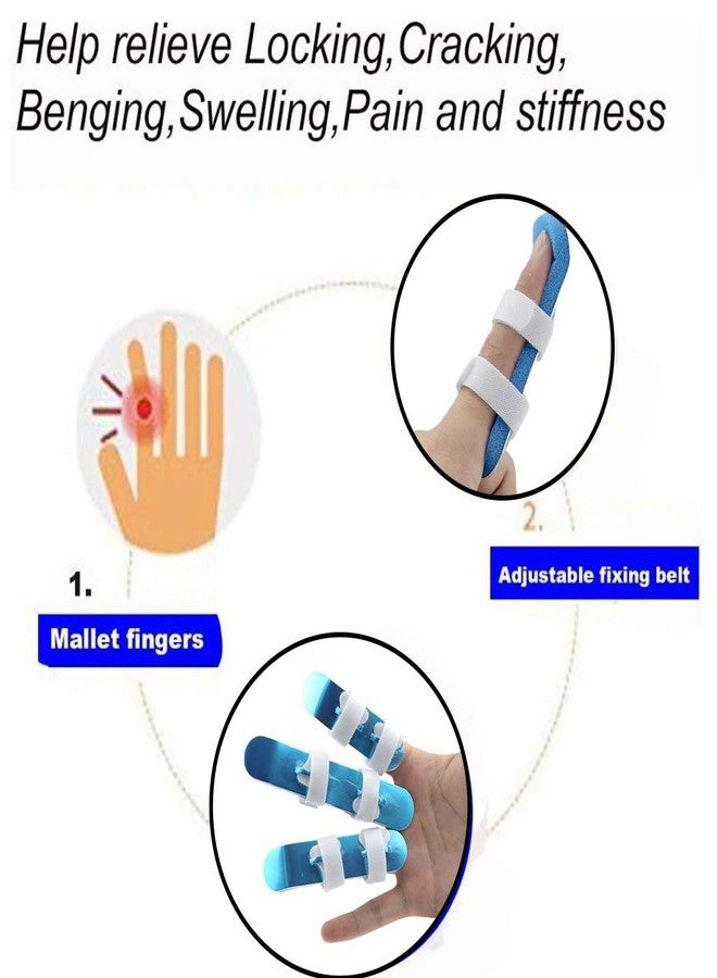 Mcvcoyh Finger Splints, 3-Size Pack Trigger Finger Brace Support, Mallet Finger Splints for Finger Broken, Sprains, Jammed, Fractured Fingers - Image 2