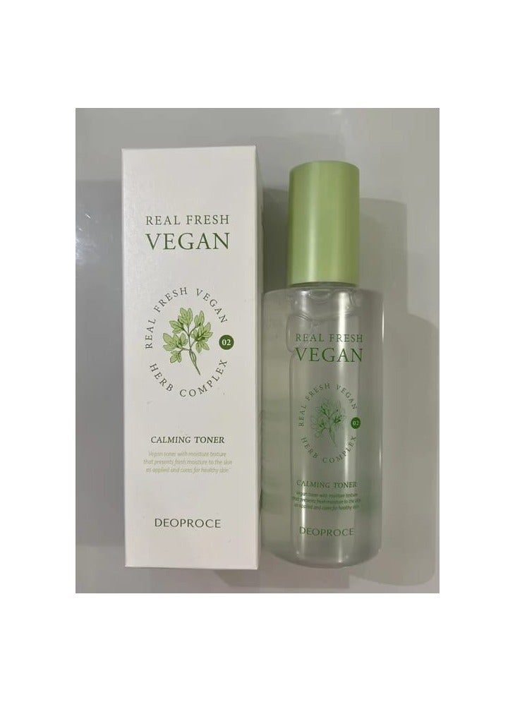 Deoproce Real Fresh Vegan Calming Toner 200 ml Korean Skincare Rosemary Jasmine Chamomile Sage Lavender Extracts