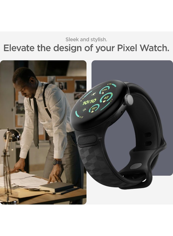 Spigen Parallax Band for Google Pixel Watch 4 / 3 (45mm) Band Strap [3D Ergonomic Textured] - Matte Black - Image 3