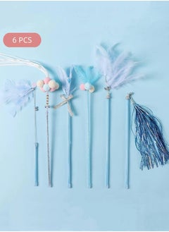 Y&D Teaser Cat Toy, 6 Pack Wands for Kittens Playing, Interactive With Feather and Bell Indoor Cats, Toys Kitten Training  - Image 2