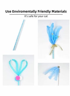Y&D Teaser Cat Toy, 6 Pack Wands for Kittens Playing, Interactive With Feather and Bell Indoor Cats, Toys Kitten Training  - Image 3