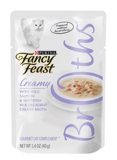 Fancy Feast Purina Fancy Feast Broths Salmon & Whitefish Wet Cat Food 40g4 pieces 