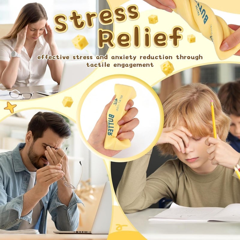 Slow Rebound Cute Butter Squeeze Stress Balls - Stress Relief Fidget Toys for Kids - Image 4