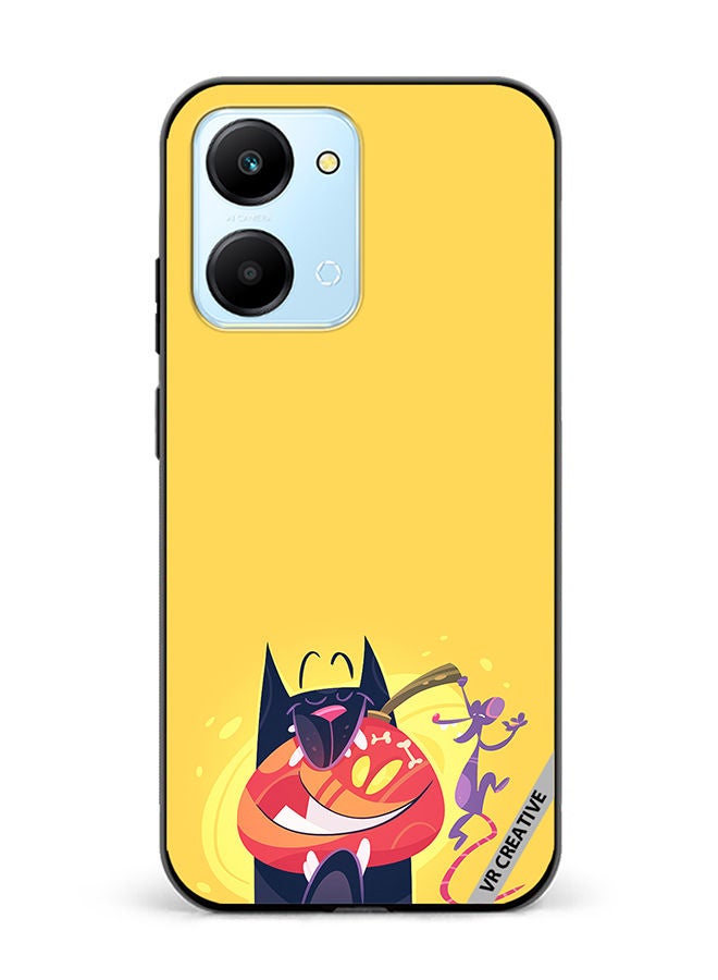VR CREATIVE Protective Case Cover For Honor Play7T Halloween Cat Design Multicolour - Image 1