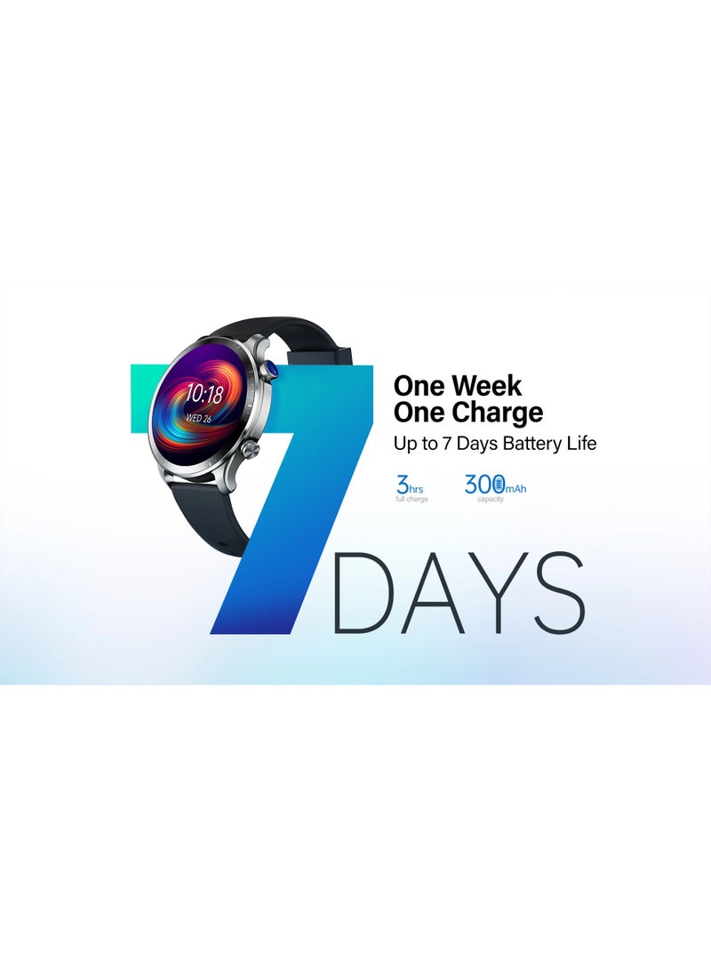 ريفرسونج ساعة سمارت ريفر سونج موتيف 9 برو (SW901) - شاشة AMOLED دائرية 1.43 بوصة، خاصية Always-On، مكالمات بلوتوث نقية، مساعد صوتي AI، تاج رقمي للملاحة، مقاومة للماء IP68 - أسود - Image 2