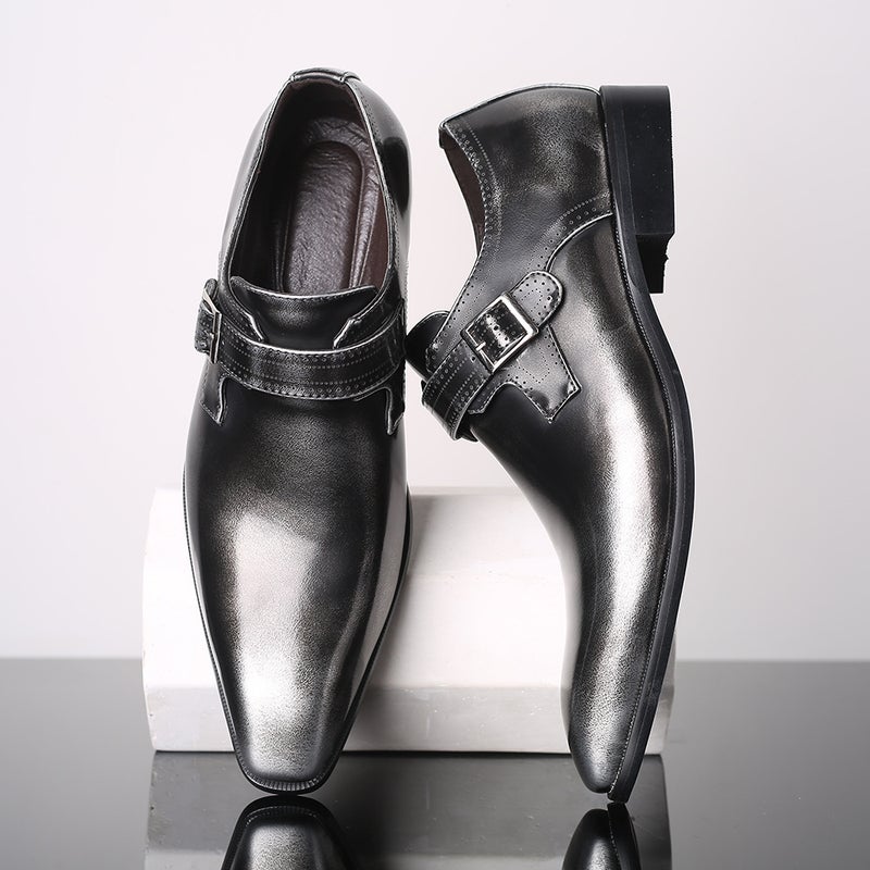 Spring Men'S Leather Shoes Business Casual Formal Men'S Shoes Square Leather Shoes Large Size Men'S Shoes Dropshipping - Image 1