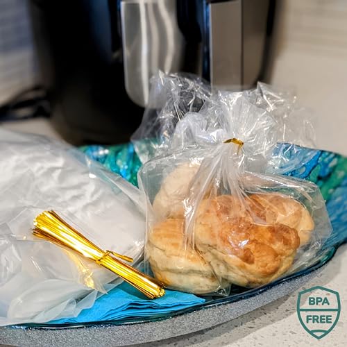 FUNSTITUTION Reusable Plastic Bread Bags for Homemade 10x22"- Clear Bag with Ties For An Airtight Moisture-free Preservation and Storage- Loaf Home Bakers Bakery Owners (50) - Image 5