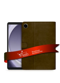 Wtech PU Leather Magnetic Closure Flip Case Cover For Samsung Galaxy Tab A9+ / A9 Plus 5G 2023 (X210 X215 X216) 11.0 Dark Brown  - Image 1
