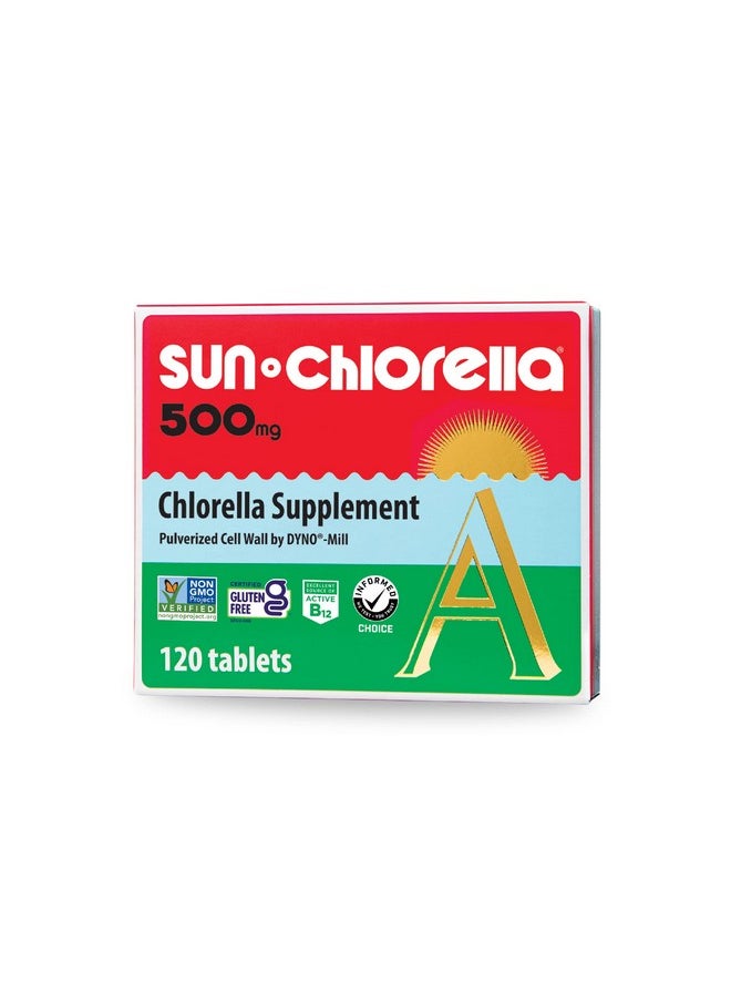 Sun Chlorella - 500Mg Whole Body Wellness Green Algae Superfood Supplement Immune Defense Gut Health Natural Purification Energy Boost Chlorophyll B12 Iron Protein Nongmo 120 Tablets - Image 1