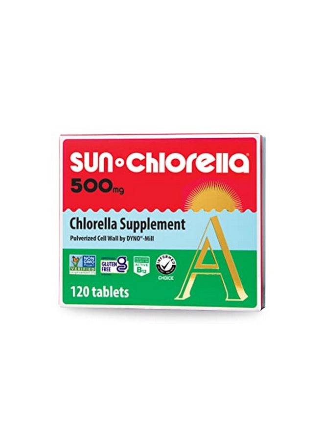 Sun Chlorella - 500Mg Whole Body Wellness Green Algae Superfood Supplement Immune Defense Gut Health Natural Purification Energy Boost Chlorophyll B12 Iron Protein Nongmo 120 Tablets - Image 1
