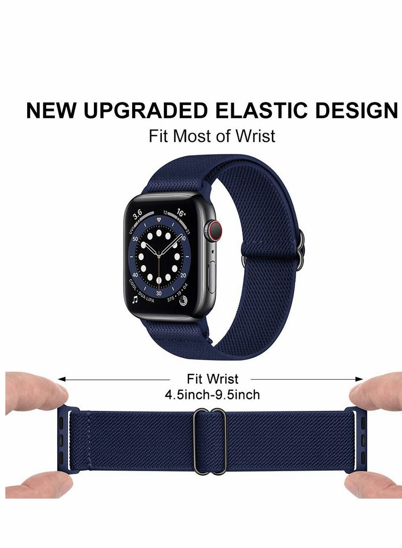 Adjustable Stretchy Braided Sport Bands for Apple Watch 42mm 44mm 45mm - 3 Pack of Elastic Wrist Straps for Men & Women, Compatible with iWatch Series 1-7 & SE - Image 3