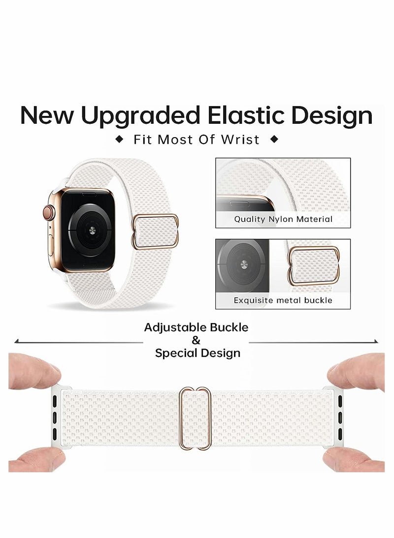 Adjustable Stretchy Braided Sport Bands for Apple Watch 42mm 44mm 45mm - 3 Pack of Elastic Wrist Straps for Men & Women, Compatible with iWatch Series 1-7 & SE - Image 2
