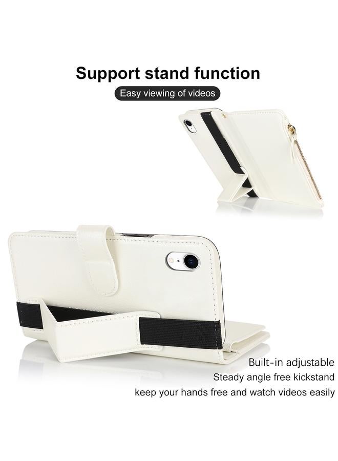 S-TOP Case For iPhone XR Wristband Holder Zipper Purse RFID Leather Phone Case - Image 3