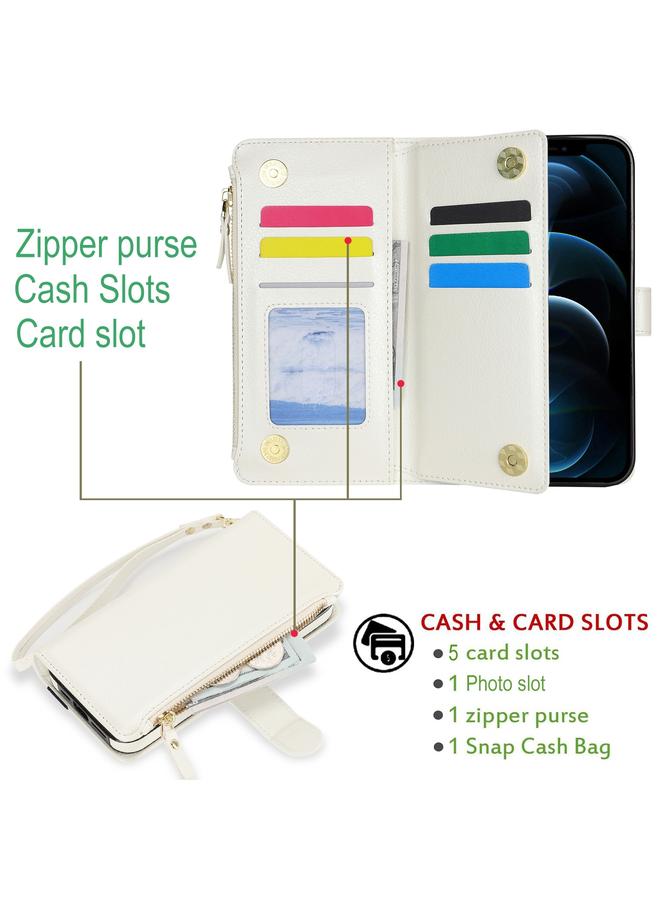S-TOP Case For iPhone XR Wristband Holder Zipper Purse RFID Leather Phone Case - Image 4