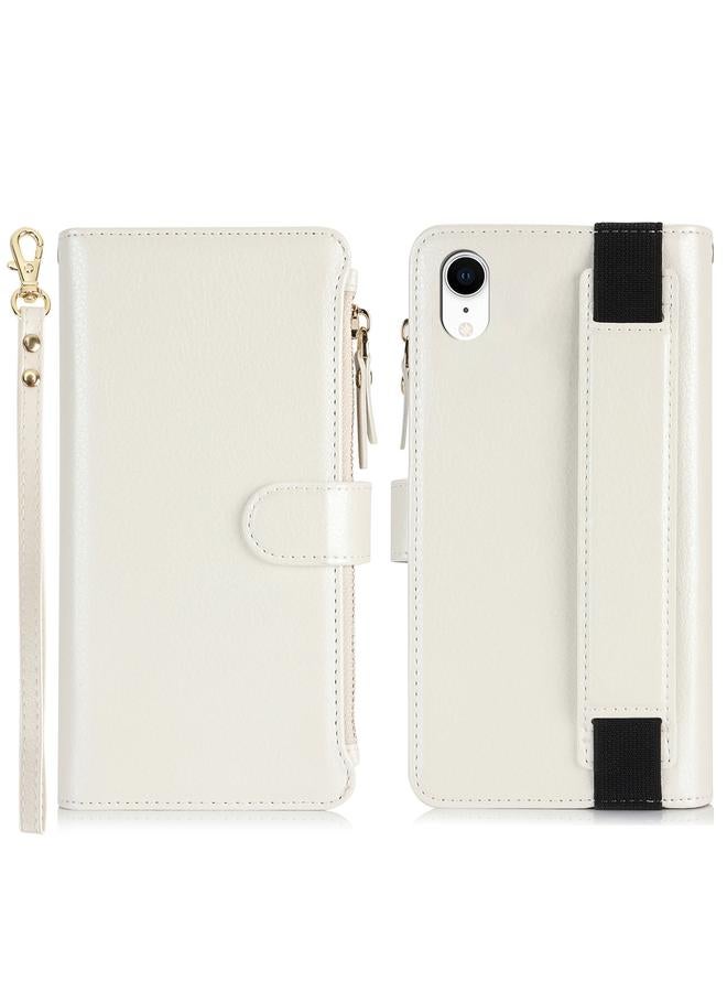 S-TOP Case For iPhone XR Wristband Holder Zipper Purse RFID Leather Phone Case - Image 2