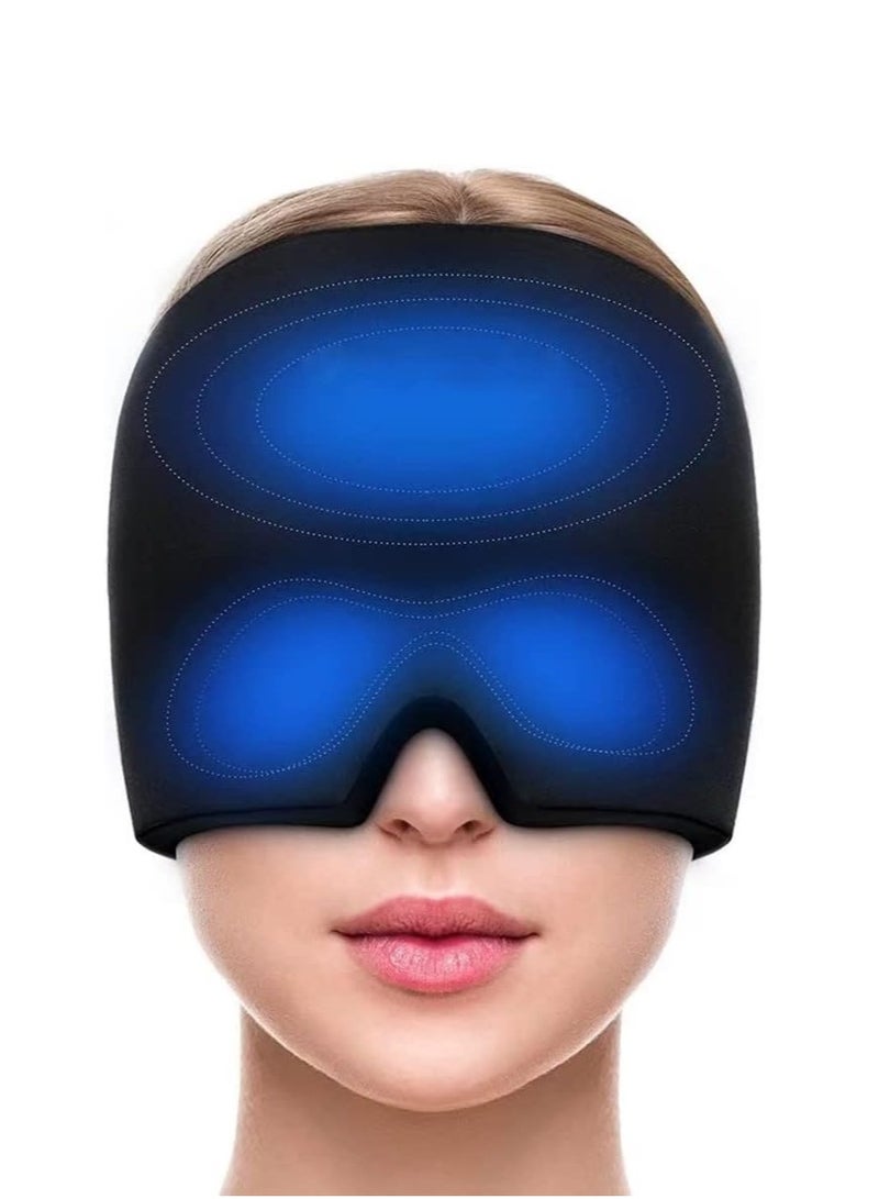ONLYMAY Gel Ice Relief Mask Pack for Headache Cold and Hot Therapy Face Eye Neck and Head Hat Cap for Migraine pain, Puffy Eyes, Tension, Sinus and Stress Reliefing  - Image 2