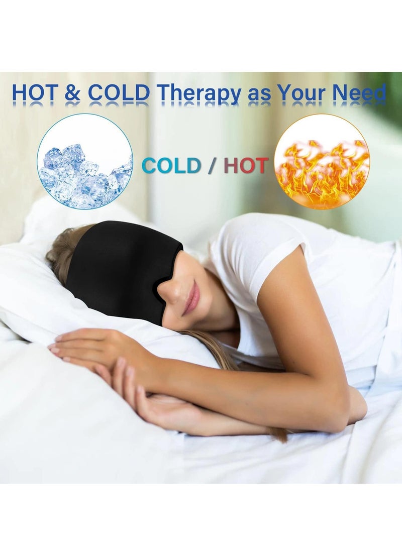 ONLYMAY Gel Ice Relief Mask Pack for Headache Cold and Hot Therapy Face Eye Neck and Head Hat Cap for Migraine pain, Puffy Eyes, Tension, Sinus and Stress Reliefing  - Image 5