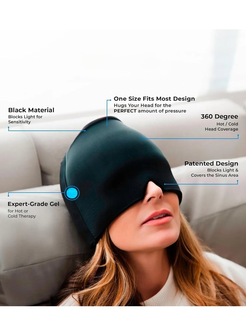 ONLYMAY Gel Ice Relief Mask Pack for Headache Cold and Hot Therapy Face Eye Neck and Head Hat Cap for Migraine pain, Puffy Eyes, Tension, Sinus and Stress Reliefing  - Image 3