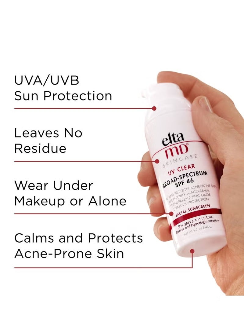 EltaMD UV Clear Broad Spectrum SPF 46 Moisturizing Facial Sunscreen, Protects Sensitive Skin and Acne Prone Skin, Can Easily Be Worn Alone or Under Makeup, Perfectly Blends Into Liquid Foundation - Image 3