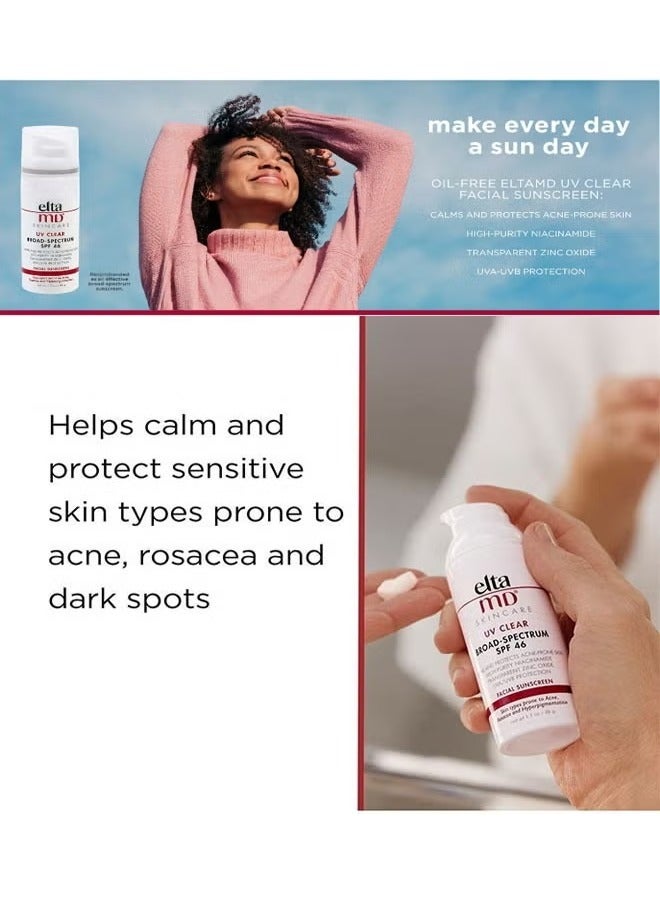 EltaMD UV Clear Broad Spectrum SPF 46 Moisturizing Facial Sunscreen, Protects Sensitive Skin and Acne Prone Skin, Can Easily Be Worn Alone or Under Makeup, Perfectly Blends Into Liquid Foundation - Image 5