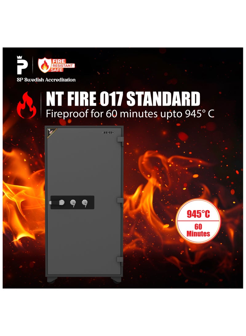RIGID Fire Resistant Safe with Key Lock, 300Kg  - Image 2