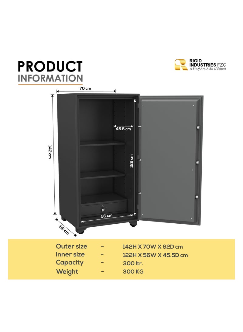 RIGID Fire Resistant Safe with Key Lock, 300Kg  - Image 3