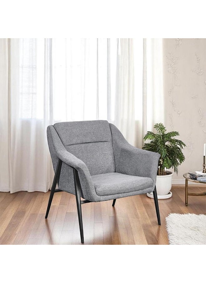 NZONE STORE Single Upholstered Chair with Sturdy Metal Frame || Dark Grey  - Image 1