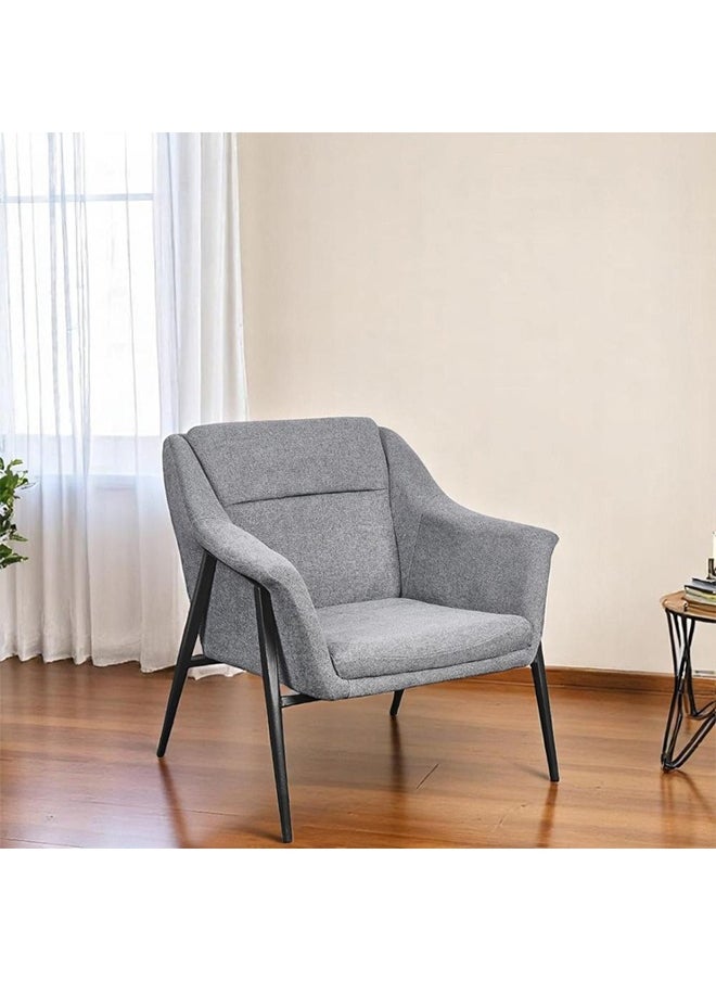 NZONE STORE Single Upholstered Chair with Sturdy Metal Frame || Dark Grey  - Image 2
