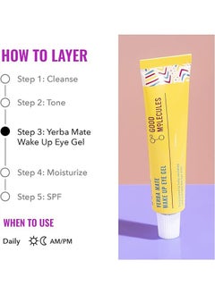 GOOD MOLECULES Yerba Mate Wake Up Eye Gel 15ml, Help Revitalize and Energize the Eye Area, Anti Wrinkles and Aging, Eliminate Swelling for All Skin Types, Eye Care  - Image 4