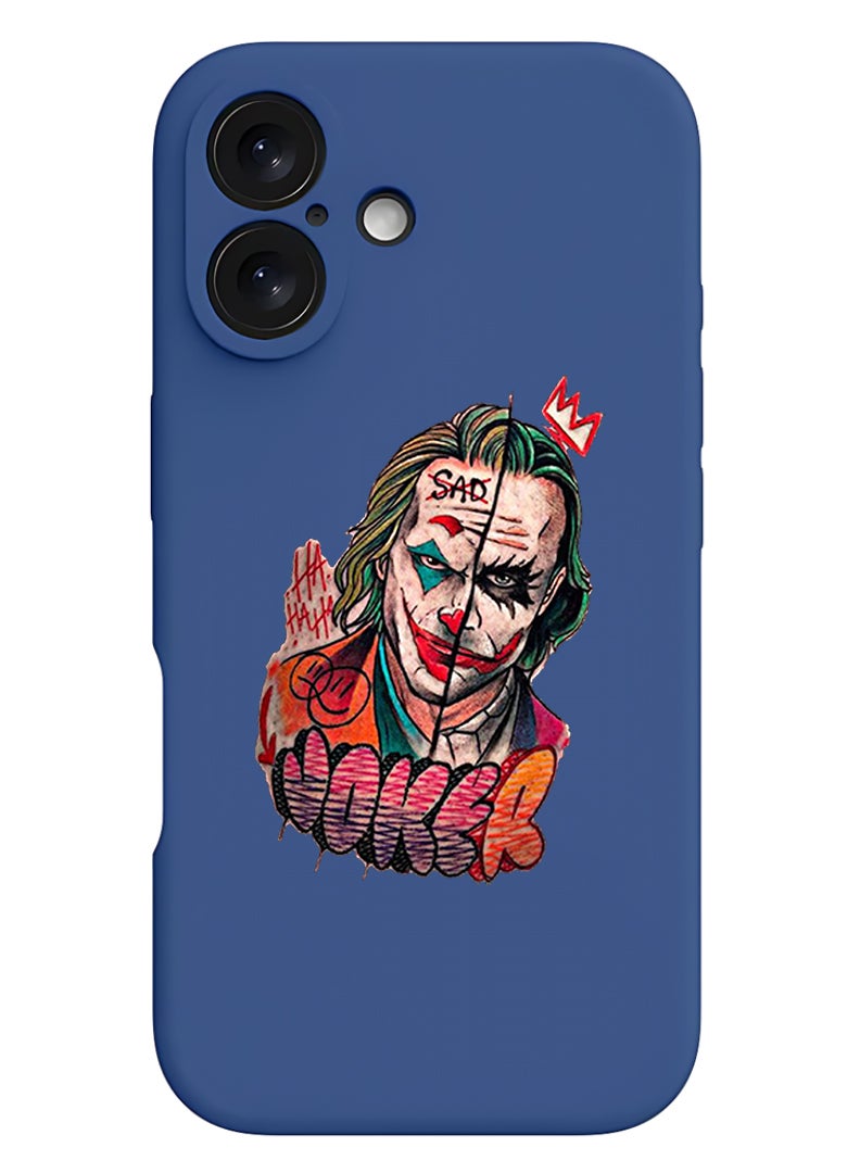 Theodor Protective Slim Fit Case Liquid Silicone Cover with Full Body Protection Anti-Scratch Shockproof Case For Apple iPhone 17 (Blue) Joker - Image 1