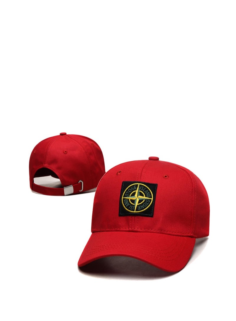 ستون Stone Island Red Dad Hat: Compass Logo Patch  Adjustable Strap