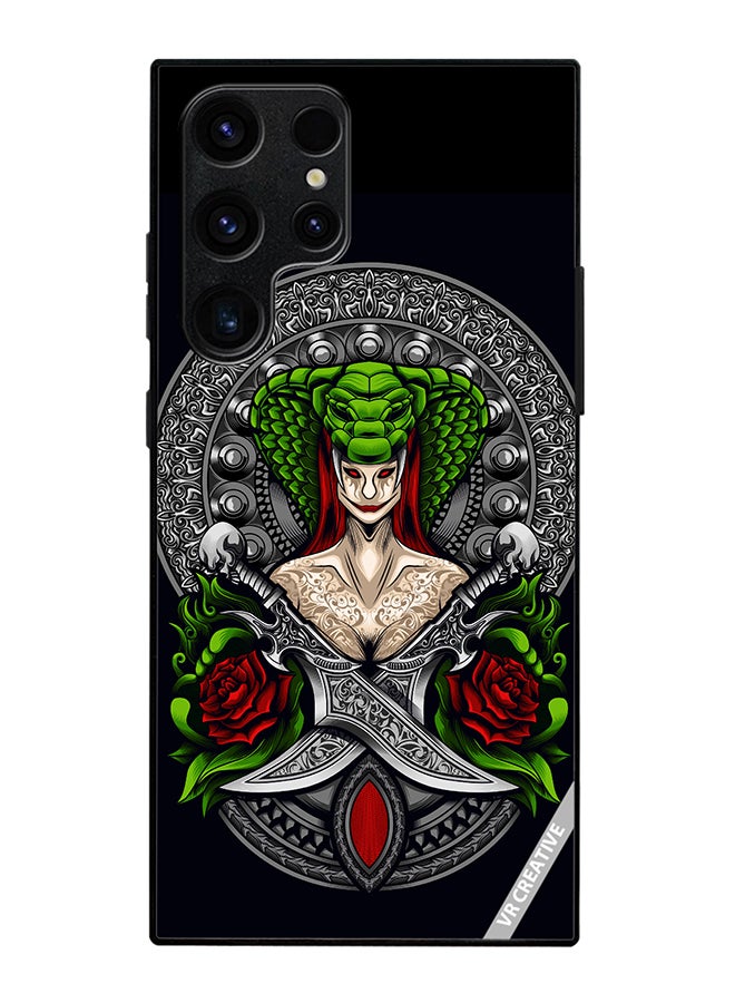 Protective Case Cover For Samsung Galaxy S25 Ultra Snake Woman Design Multicolour