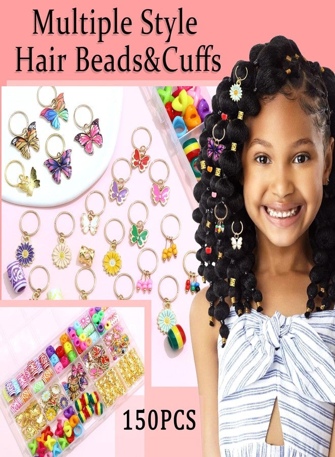 VENOFEN 150PCS Hair Jewelry for Braids Butterfly Braid Clips Colorful Loc Dreadlock Beads Flower Braid Accessories Multi Style Loc Decoration for Women and Girls - Image 5