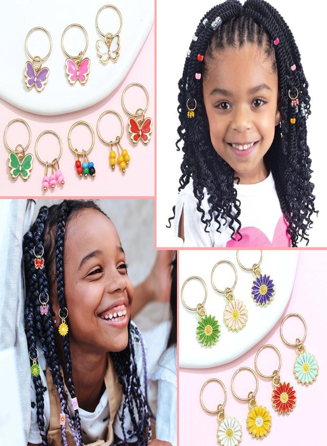 VENOFEN 150PCS Hair Jewelry for Braids Butterfly Braid Clips Colorful Loc Dreadlock Beads Flower Braid Accessories Multi Style Loc Decoration for Women and Girls - Image 3