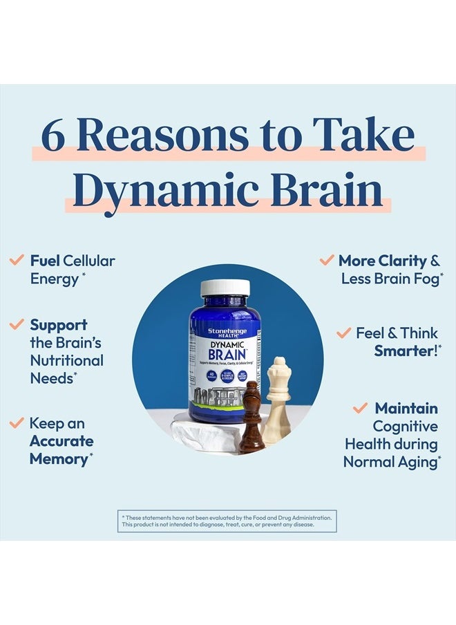 Stonehenge Health Dynamic Brain Supplement – Memory, Focus, & Clarity– Formulated with 40 Unique Nootropic Ingredients: Choline, Phosphatidylserine, Bacopa Monnieri, and Huperzine A  - Image 3