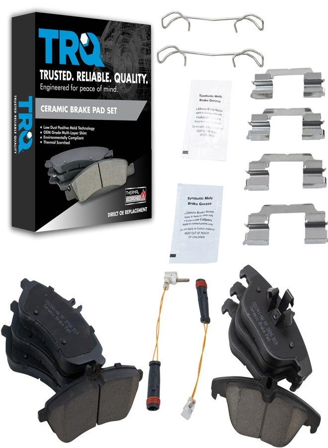 TRQ Front & Rear Premium Posi Ceramic Brake Pad Kit for Mercedes Benz C250 C300 - Image 1