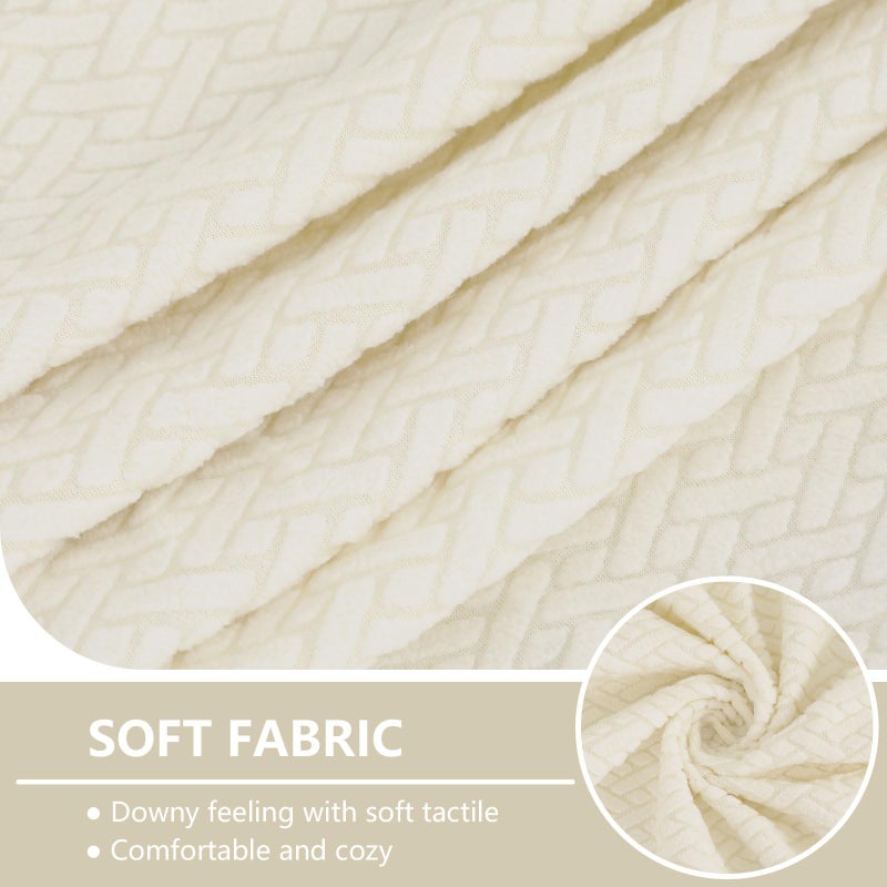 hyha Waterproof Couch Cushion Covers, Wear Resistant Couch Cover, Anti Slip Sofa Slipcovers Washable, Soft Thick Jacquard Furniture Protector for Pets Dog (3 Packs, Beige) - Image 3