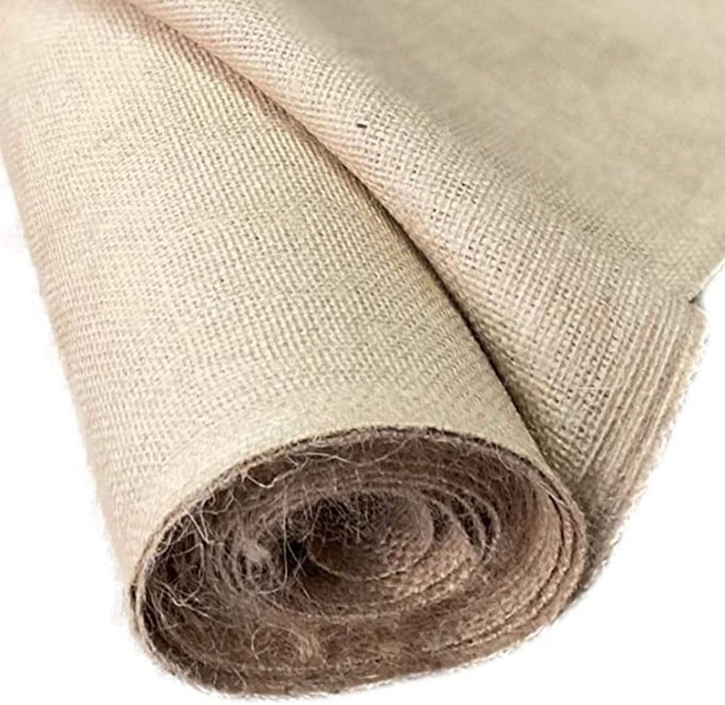 ATOOTFUSION 39 Inch Wide Laminated Rocket Natural Color Jute Fabric, Used for Making Jute Bags, Art & Craft, Home DECORE, Matting Natural Jute Fabric 5 Meter Pack - Image 1