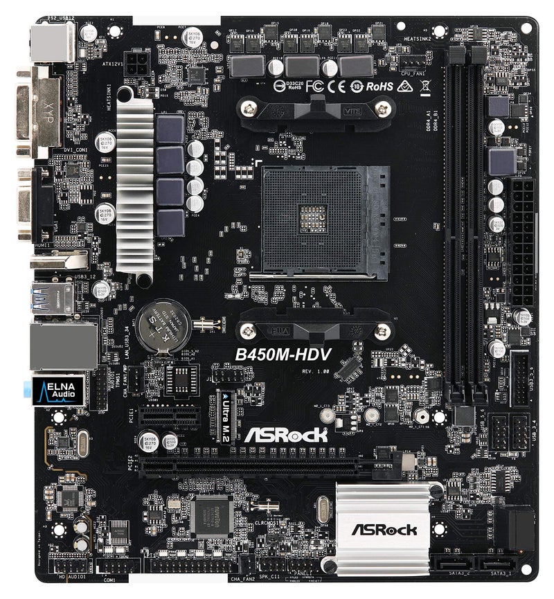 ASRock Microatx Motherboard DDR4 (B450M-Hdv) - Image 1