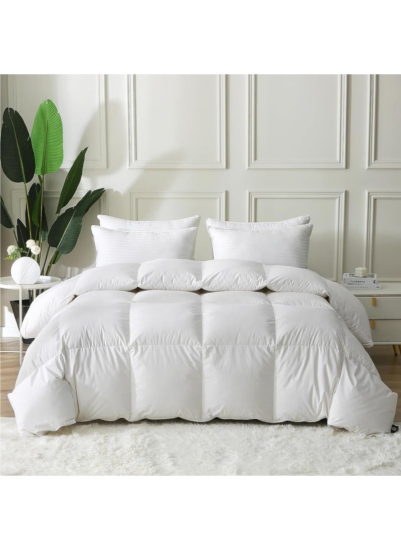 BPC BPC Twin Size Feather Comforter Filled with Feather and Down Fiber 68x90 Inches All Season Duvet Insert Luxurious Fluffy Hotel Bedding Comforters with 100 Cotton Cover and 4 Corner Loops 