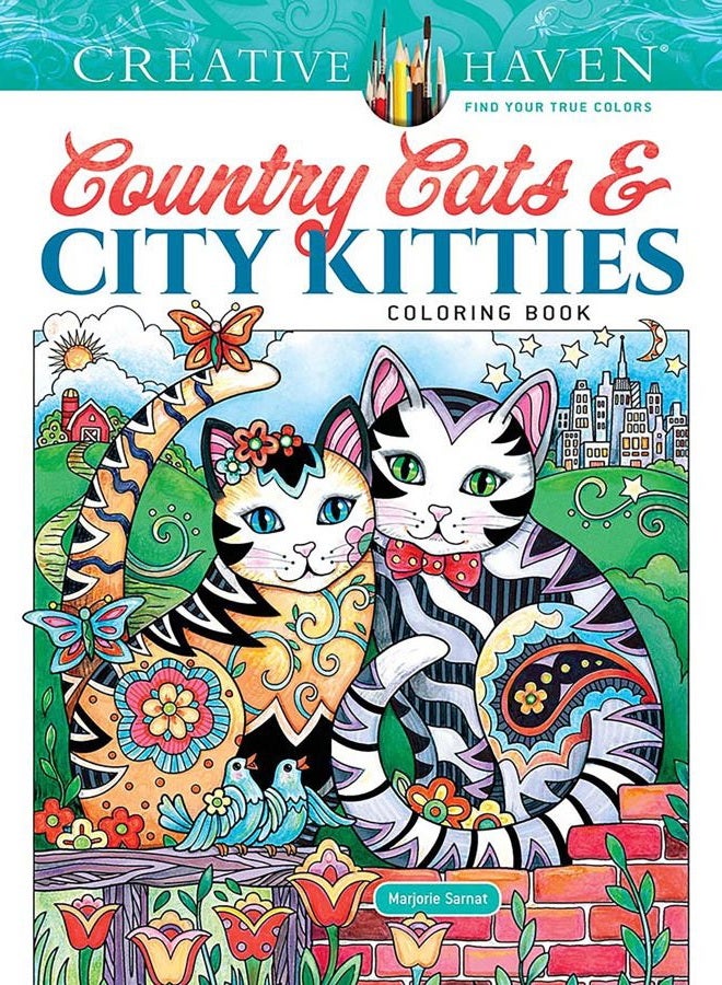Creative Haven Country Cats & City Kitties Coloring Book