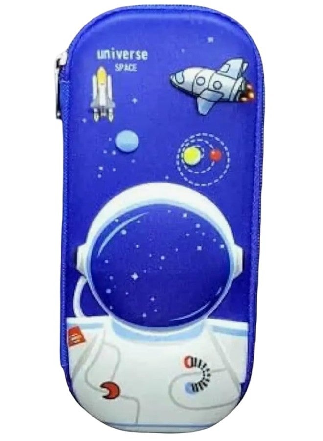 clean mitra 3D Cover Large Capacity Pencil Case Compass with Compartments, School Supply Organizer for Students, Stationery Box, Cosmetic Zip Pouch Bag (Blue, Pack of 1) - Image 1